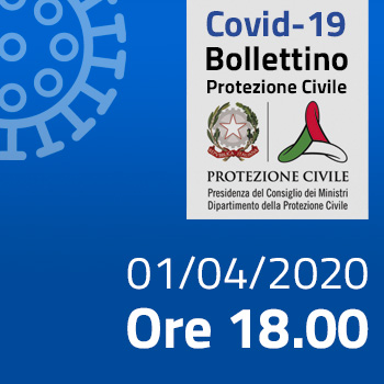 Covid-19, i casi in Italia alle ore 18 del 1° aprile