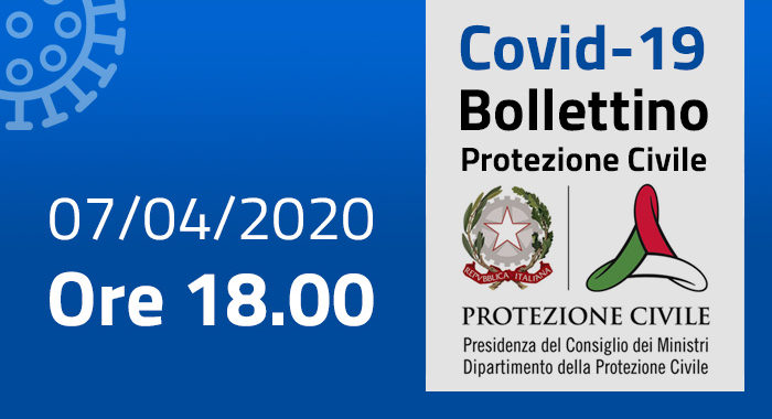 Covid-19, i casi in Italia alle ore 18 del 7 aprile