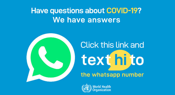 Covid-19: l’Oms risponde su Whatsapp