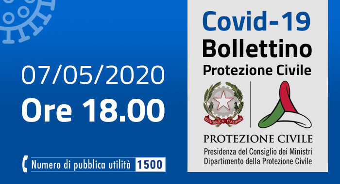 Covid-19, i casi in Italia il 7 maggio ore 18