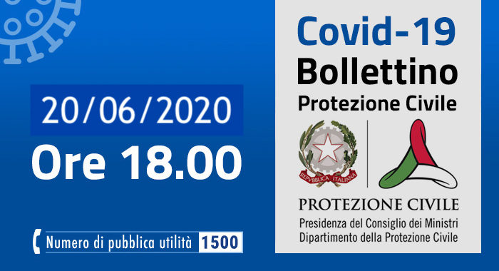 Covid-19, i casi in Italia: 20 giugno ore 18