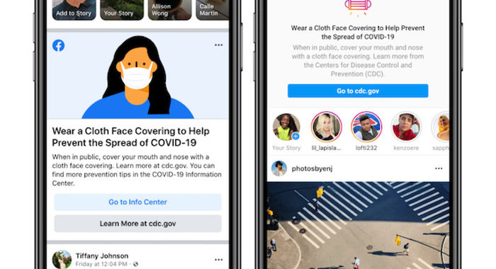 Facebook e Instagram ricorderanno di indossare la mascherina