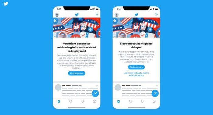 Usa 2020: Twitter pubblica messaggi anti-bufale su elezioni