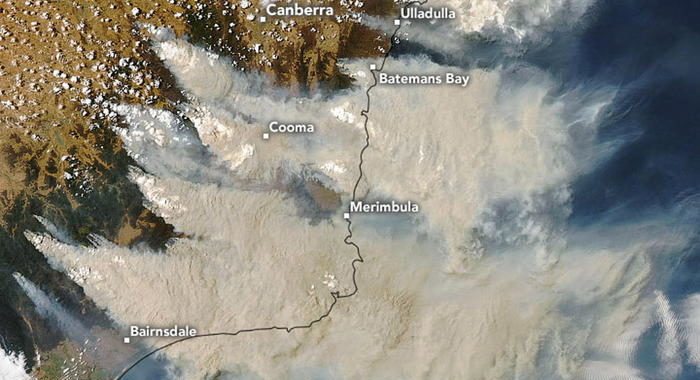 Clima: incendi Australia bloccarono sole,raffreddarono globo