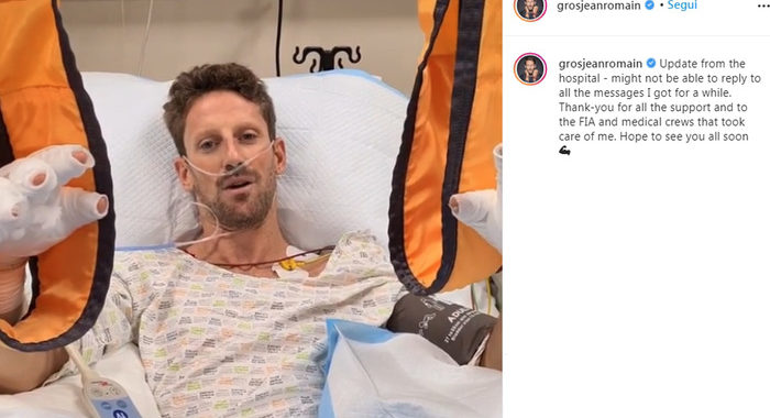 F1: Bahrain; :Grosjean ha lasciato l’ospedale