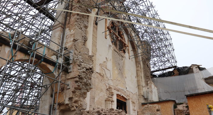 Nella cripta della Basilica di Norcia, messa in sicurezza