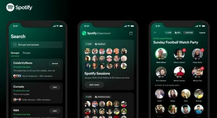 Spotify lancia Greenroom, concorrente di Clubhouse