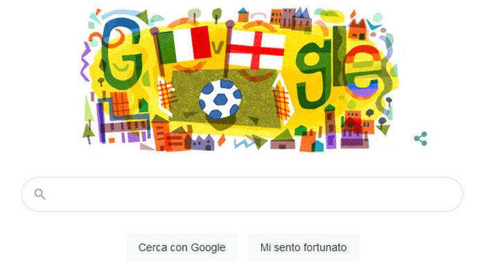 Europei: doodle di Google omaggia finale Italia-Inghilterra