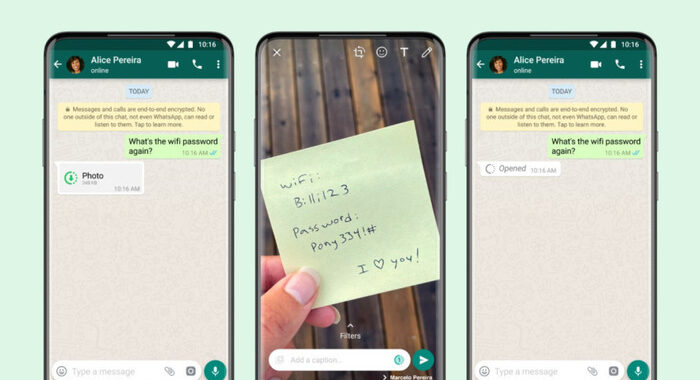 WhatsApp, foto e video scompaiono dopo la visione