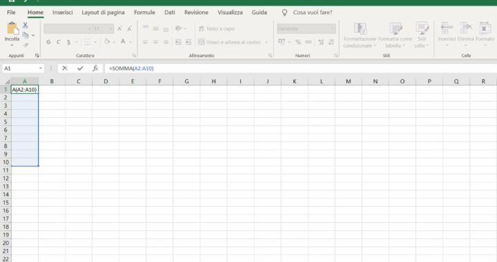12 formule base di Excel