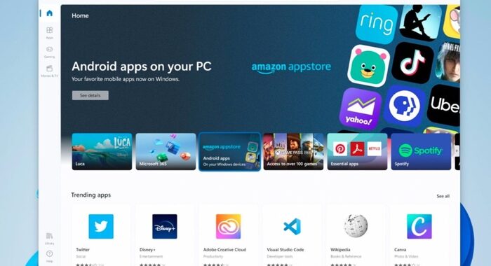 Windows 11, da febbraio si potranno installare app Android