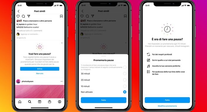 Instagram lancia ‘Prenditi una pausa’ per uscire dall’app