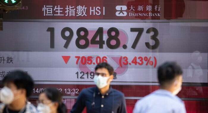 Borsa: Hong Kong pesante in avvio, apre a -3,07%