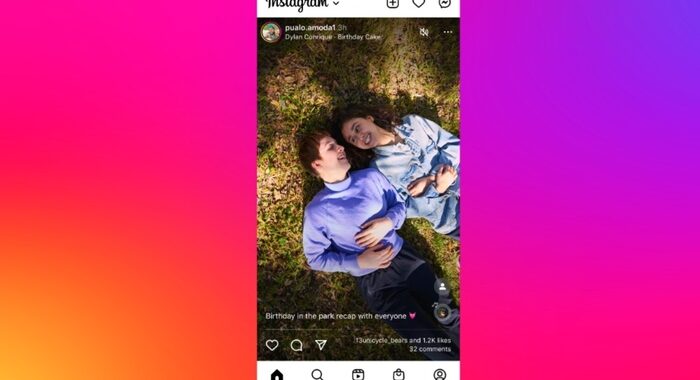 Instagram come TikTok, foto e video a schermo intero