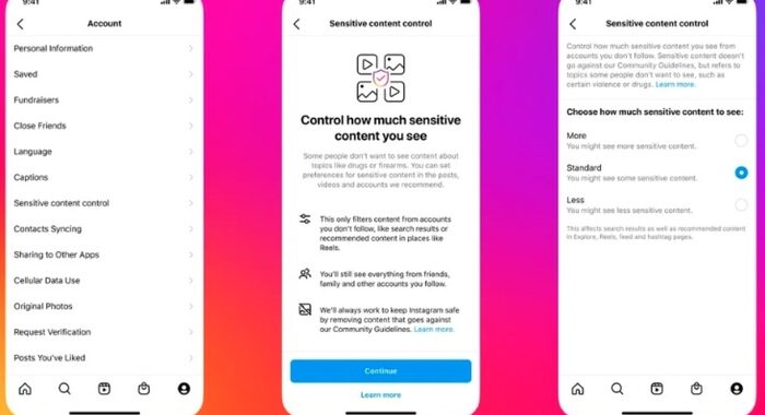 Instagram: nuovi filtri controllo su contenuti sensibili