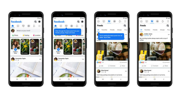 Facebook cambia flusso di post con più contenuti da estranei