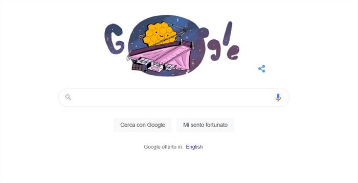 Il doodle di Google dedicato al telescopio Webb