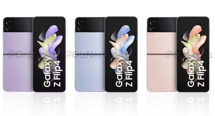 Smartphone, i colori dei Galaxy Z Flip 4 svelati online