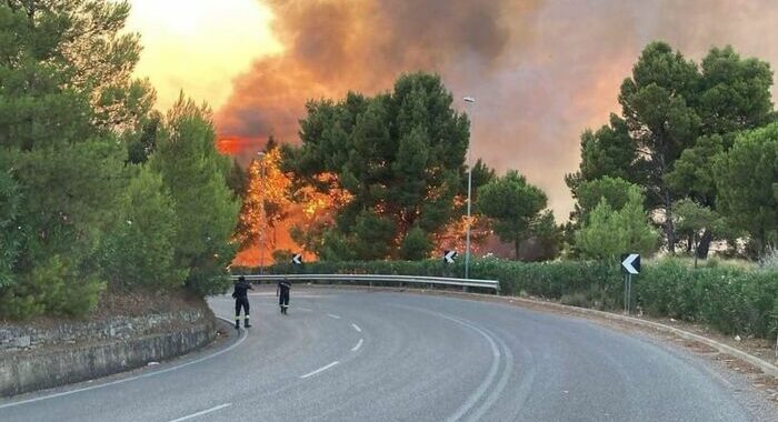 Vasto incendio a Pisticci, evacuate 150 persone