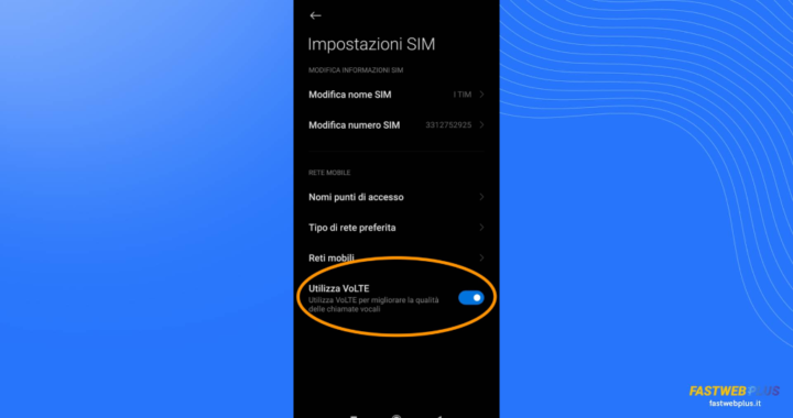 Configura il tuo dispositivo Android/iOS per abilitare il VoLTE