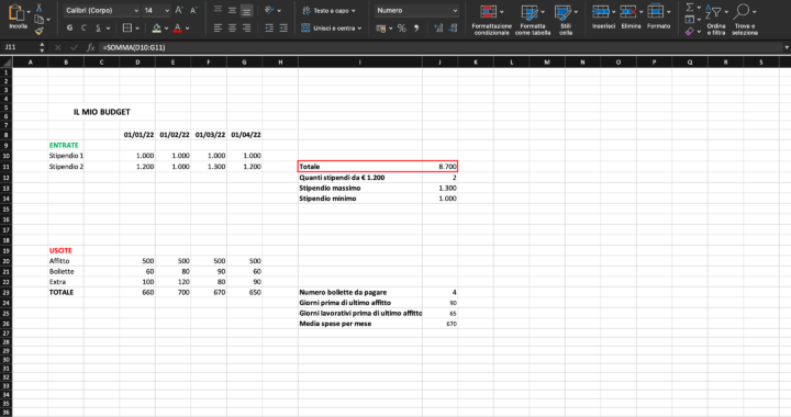 Excel: le funzioni per gestire le spese di casa