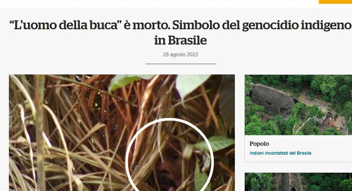 Morto in Brasile l’Uomo della buca, simbolo genocidio indigeno
