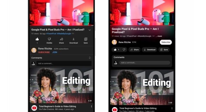 YouTube si rifà il look con un nuovo design sull’app