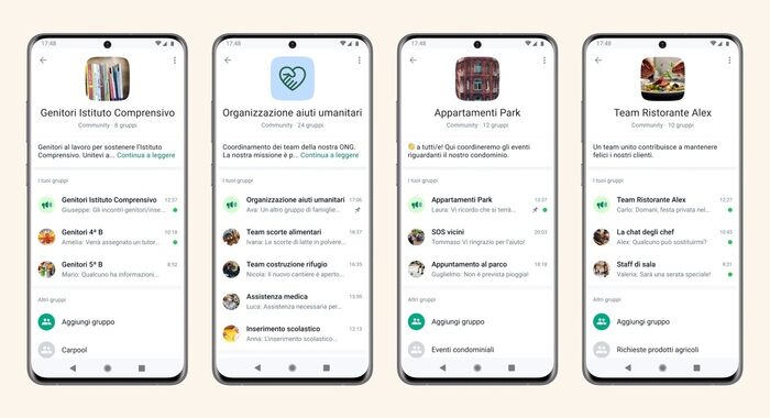 WhatsApp Community, arrivano i sottogruppi