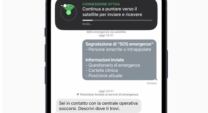 iPhone, Sos emergenze via satellite arriva in Italia