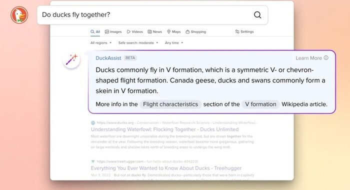 Non solo Bing, DuckDuckGo lancia la ricerca web con ChatGpt