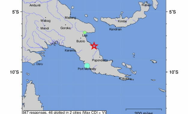 Terremoti: scossa di magnitudo 6.3 in Papua Nuova Guinea