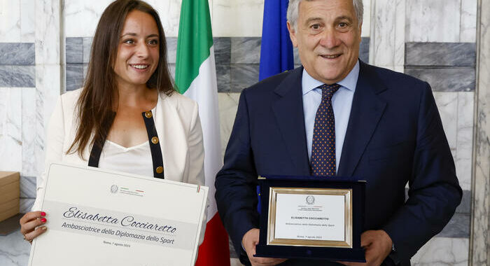 Tajani, Cocciaretto ambasciatrice Diplomazia dello Sport