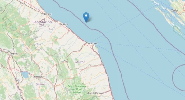 Terremoti: scossa 3.9 al largo della costa marchigiana