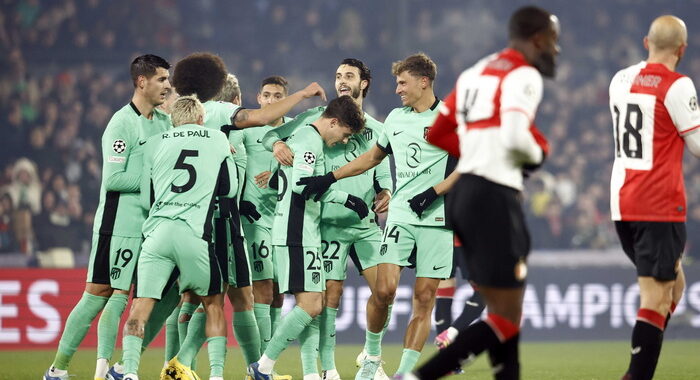 Champions:Feyenoord ko 3-1, Atletico a ottavi con la Lazio