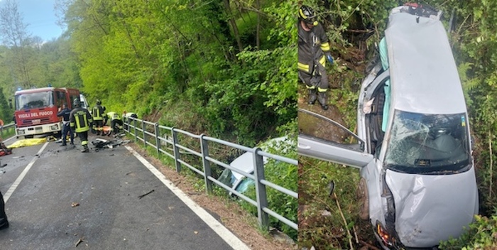 Auto finisce in una scarpata, un morto e tre feriti gravi