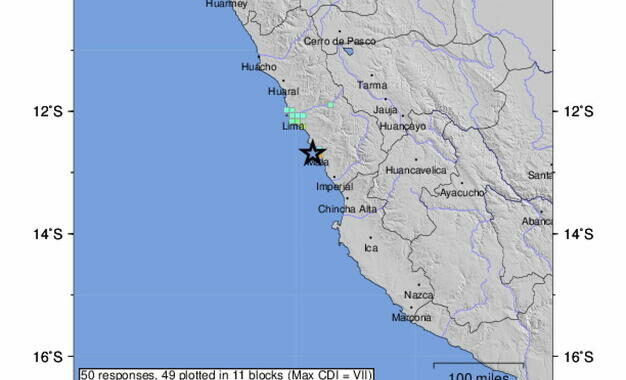 Terremoto di magnitudo 7.2 al largo del Perù