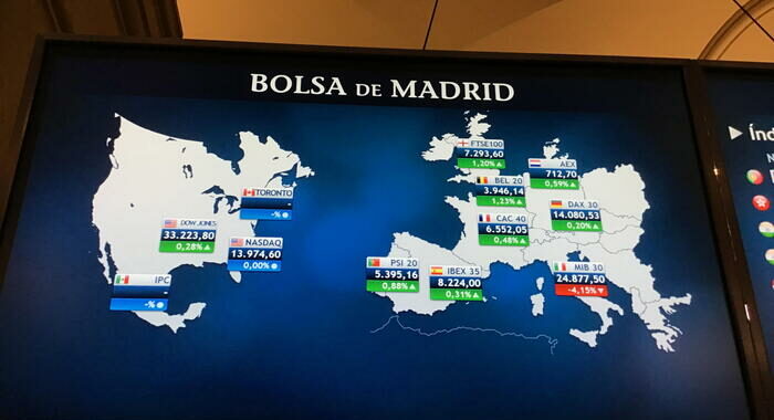 Borsa: Europa debole in chiusura, Parigi -0,22%, Londra -1%