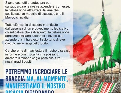 Messaggio sulle spiagge, ‘scusate disagio, difendiamo il lavoro’