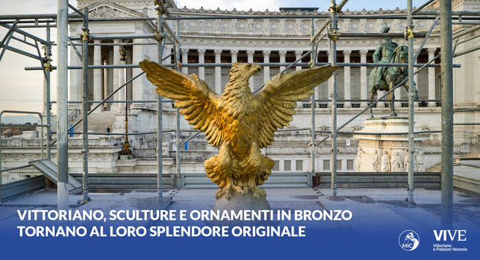 Vittoriano, risplendere il pennone con l’Aquila e la Vittoria